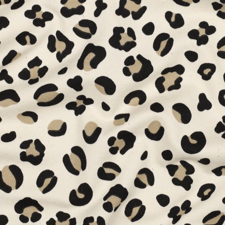 Tissu sweat Poppy Animal skin - beige
