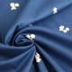 Tissu jean brodé Jean & col - bleu