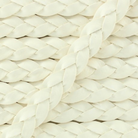 Lacet tressé plat en cuir  5 mm