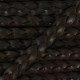 Lacet tressé plat en cuir  5 mm