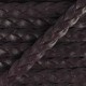 Lacet tressé plat en cuir  5 mm