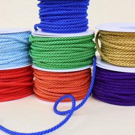 Cordon torsadé satiné 5 mm