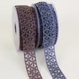 Ruban Dentelle lamé Lys 