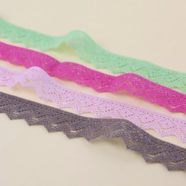 Ruban Dentelle au fuseau irisé 25mm