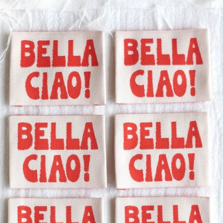 Etiquettes à coudre La Petite Maison Couture - Bella ciao (lot de 8)