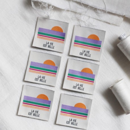 Etiquettes à coudre La Petite Maison Couture - La vie est belle (lot de 6)