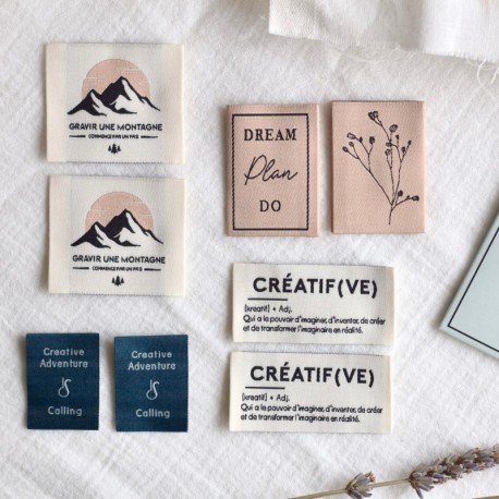 Etiquettes à coudre La Petite Maison Couture - Créatif(ve) (lot de 8)