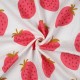 Tissu double gaze de coton Fraise - blanc
