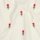 Tissu double gaze de coton brodé Tulipe - écru