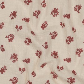 Tissu double gaze de coton plumetis Pensée - écru