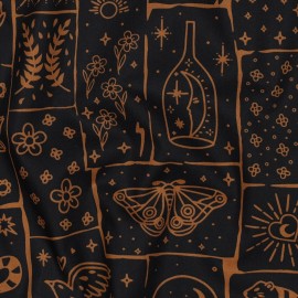 Tissu popeline de coton Mysteria