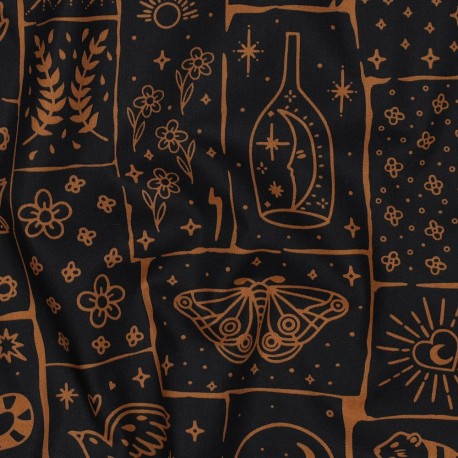 Tissu popeline de coton Mysteria