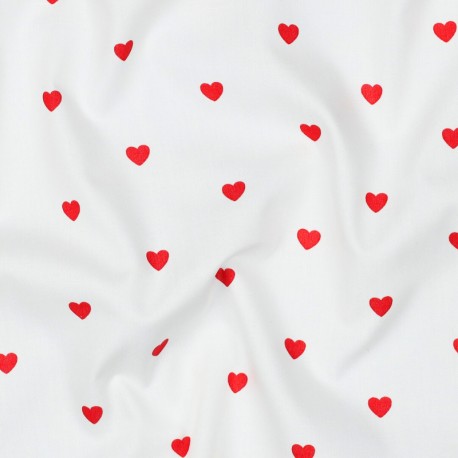 Tissu popeline de coton Petits cœurs