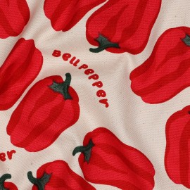 Tissu toile de coton Poivron - naturel