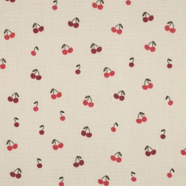 Tissu double gaze de coton Cerisette