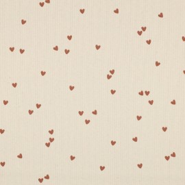 Tissu jersey côtelé Mini cœur