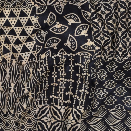 Tissu batik Kimo - bleu marine