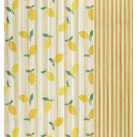 Tissu double gaze matelassé réversible Lime/Stripes