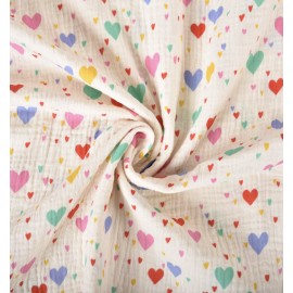 Tissu double gaze de coton Tiamo - écru