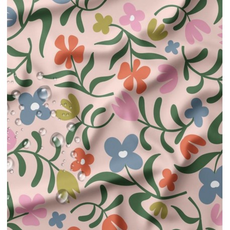 Tissu enduit spécial ciré Pamela - rose