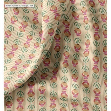 Tissu coton cretonne Suri - écru