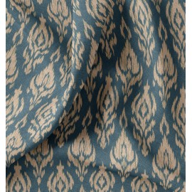 Tissu toile de coton demi natté Basuk - bleu