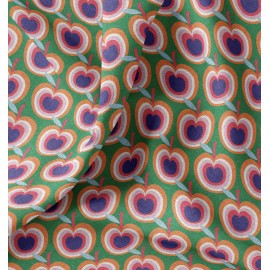 Tissu toile de coton demi natté Grann - vert