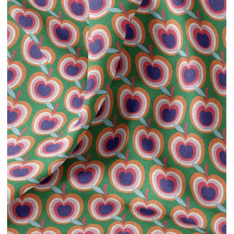 Tissu toile de coton demi natté Grann - vert