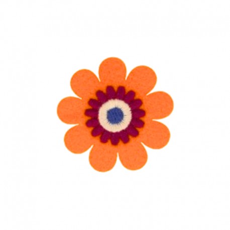Écusson thermocollant Floral pop - orange