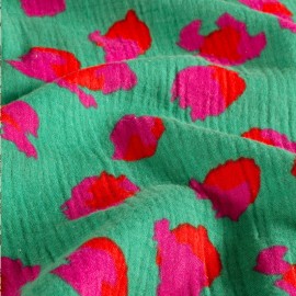 Tissu double gaze de coton Taka - vert