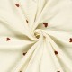 Tissu double gaze de coton brodé Cœur - écru