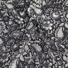 Tissu indien Mattur - noir