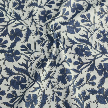 Tissu indien Chullyu - bleu