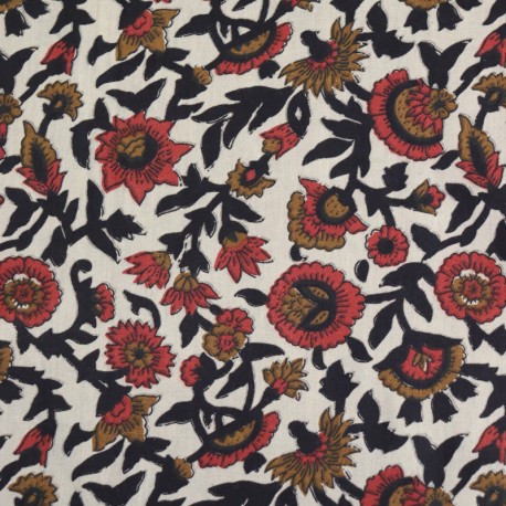 Tissu indien Gurez - écru