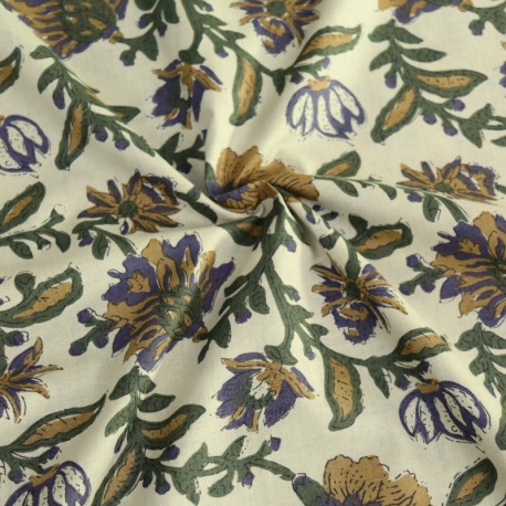 Tissu indien Hodka - écru