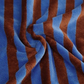 Tissu micro-éponge bambou rayé