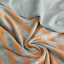 Tissu micro-éponge bambou rayé
