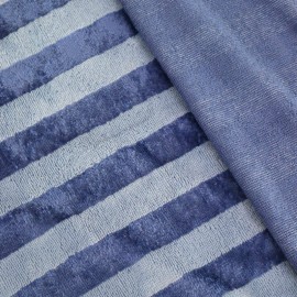 Tissu micro-éponge bambou rayé