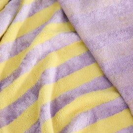 Tissu micro-éponge bambou rayé