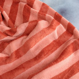 Tissu micro-éponge bambou rayé