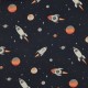 Tissu popeline de coton Space - bleu marine
