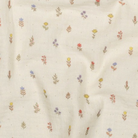 Tissu double gaze de coton Monette - écru