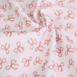 Tissu piqué de coton Noeuds - blanc