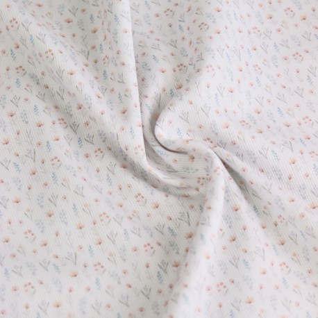 Tissu piqué de coton Florelle - blanc