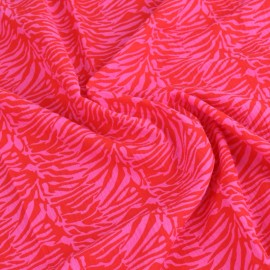 Tissu double gaze de coton Zebra néon