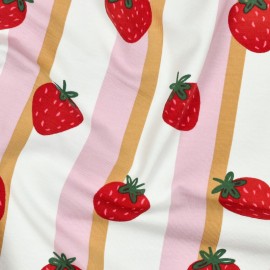 Tissu jersey Fraise - rose