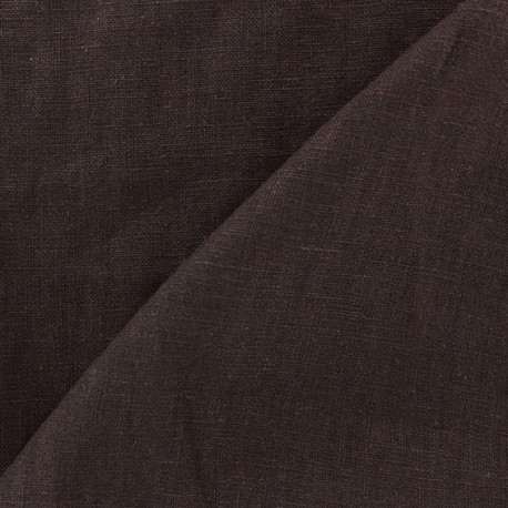 Tissu lin biologique marron x 10cm