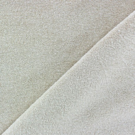 Tissu éponge jersey Sable clair x 10cm