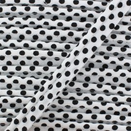 Passepoil coton à pois noir/blanc x 1m