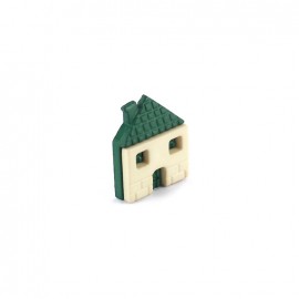 Bouton polyester Maisonnette vert